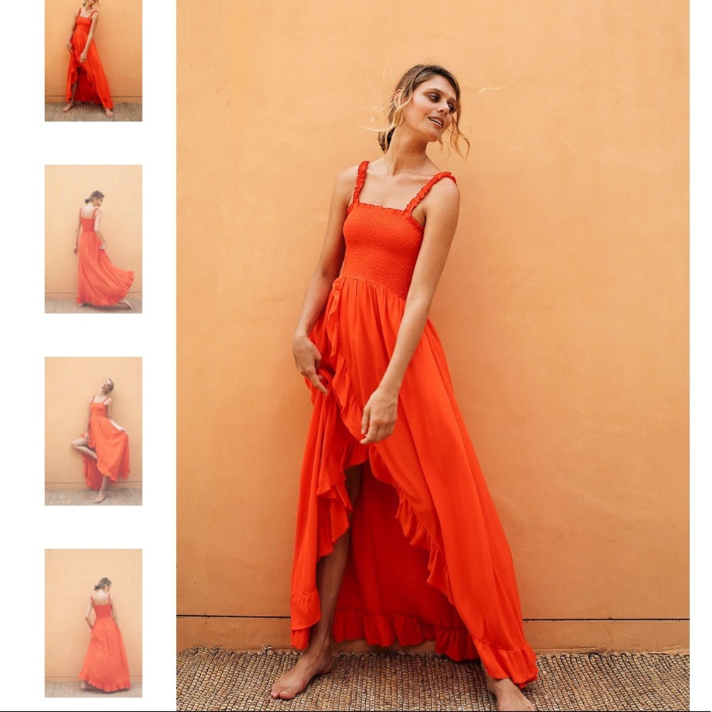 ROVE - Esperance Maxi Dress - Coral
